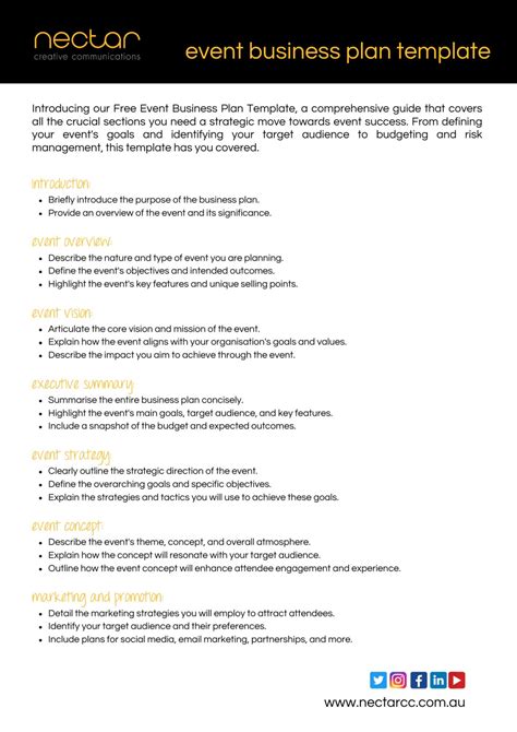 Event business plan template.  This document provides a template for creatin...