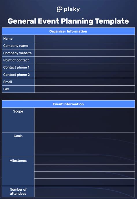 Event planning template in Word and Pdf formats page 2 of 3