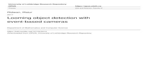 Event-Based Looming Objects Detection - researchgate.net