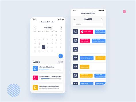 Events Calendar Mobile App UI UX Design by Smiling Pixels on Dribbble