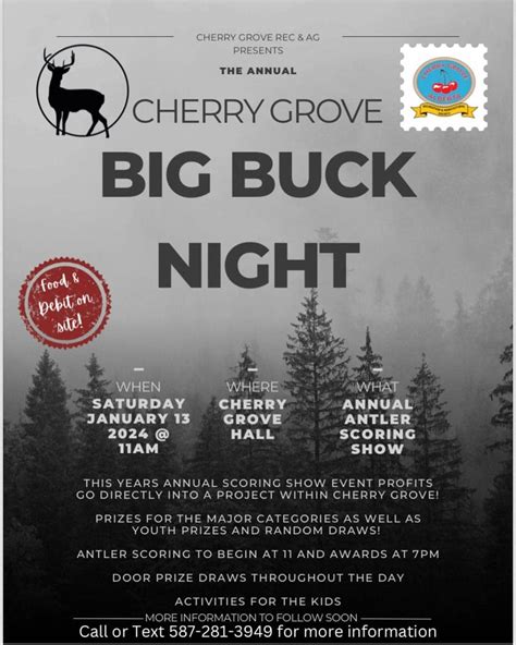 Events Cherry Grove Big Buck Night