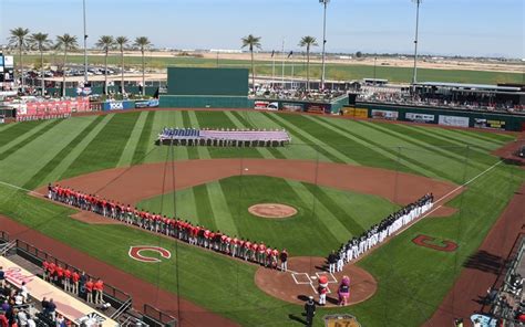 2024 spring training game at Goodyear Ballpark. Skip to content. Spring Training. SPRING TRAINING SCHEDULE & PROMOTIONS. MLB SPRING TRAINING. OUR TEAMS. PARTNERSHIPS. POLICIES & FAQ's. ballpark. ABOUT US. BALLPARK FOOD. BALLPARK INFO. EVENTS CALENDAR. ... This event has passed. Dodgers @ Guardians.