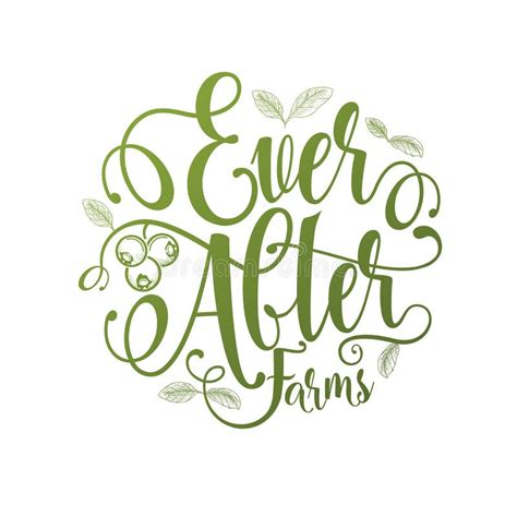 Ever after Farms Typhography Art Stock Vector Illustration of