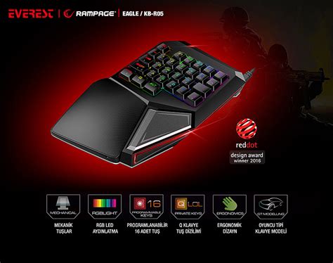Everest Rampage KB-R05 EAGLE RGB Versiyon USB. 