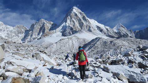 Everest base camp trek. Everest Base Camp Trek in October provides you with crystal clear sky and eye-catching scenery without any distractions of clouds and rain. Mesmerizing views of Khumbu glaciers and snow-covered peaks such as Mt. Lhotse (8,516 m), Cho Oyu (8,201 m), Nuptse (7,861 m), and Mt. Everest (8,848 m) itself will amaze you. ... 