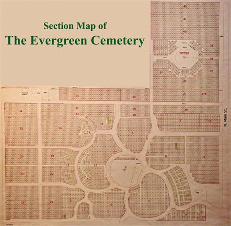 Evergreens cemetery map.  Evergreen has several prominent individuals of...
