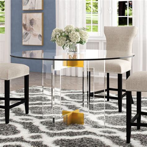 Everly Quinn 39" Glass Dining Table Wayfair