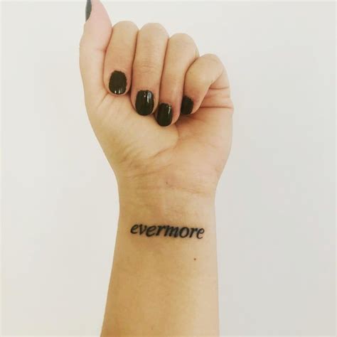 Evermore tattoo. evermore Lyrics. [Verse 1: Taylor Swift] Gray November. I've been down since July. Motion capture. Put me in a bad light. I replay my footsteps on each stepping … 