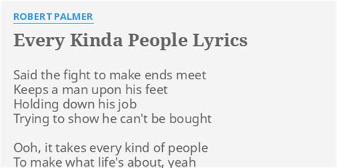 Every Kinda People lyrics