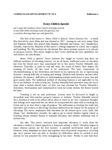 Every child is special reflection