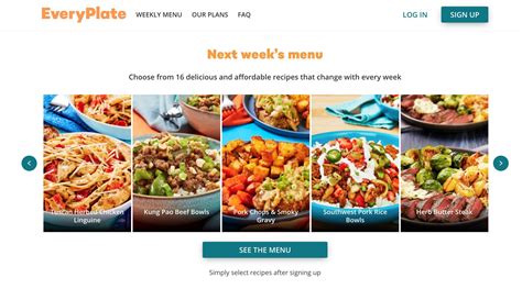 Every plate menu this week. EVERYPLATE APP FEATURES. Pick your recipes: Organise your meal plan and view the weekly menu in advance. Select your favourite recipes and add any extra meals if needed. View previous recipes: Cook up your old favourites with our in-app cookbook. View past menus, recipe ingredients and cooking … 