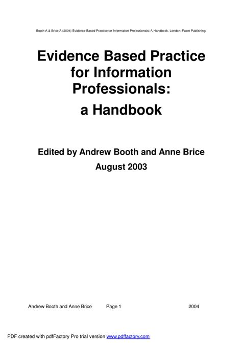 Evidence based practice for information a handbook. - Band saw bench guide by mark duginske.