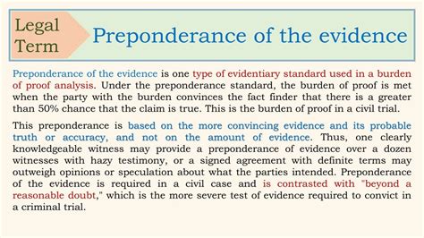 Evidence definition.  Definition Preponderance of evidence is a standard of proof use...