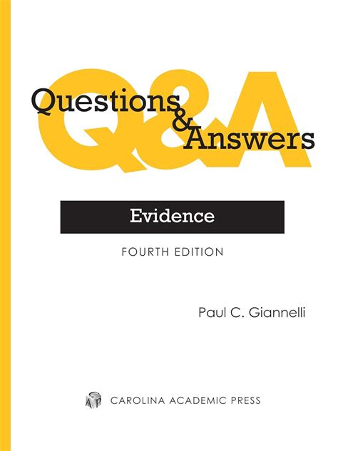 Download Evidence Questions  Answers By Paul C Giannelli