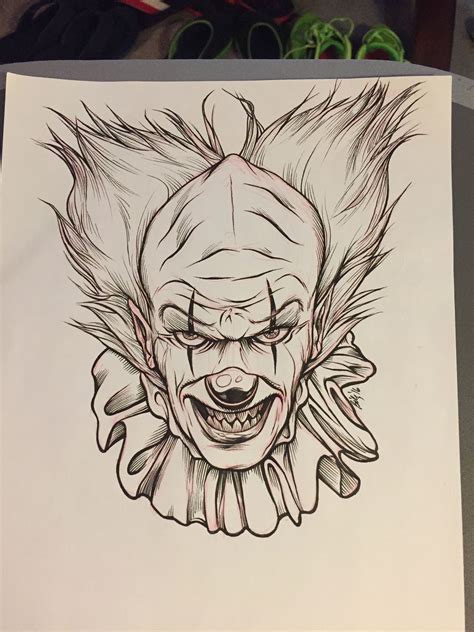 Evil Clown Tattoo Drawings