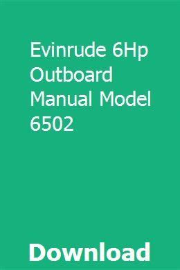 Evinrude 6hp outboard manual model 6502. - Kostenlose anleitung zum austausch von autoradios für ein rendezvous.