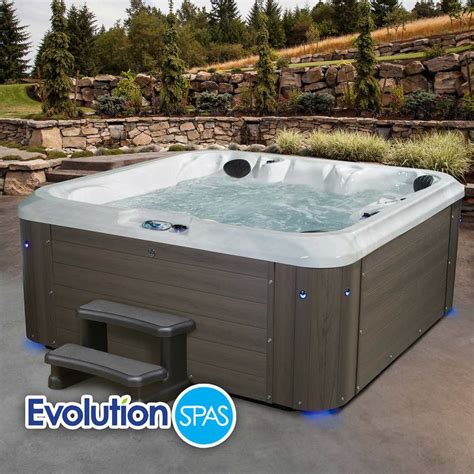 Evolution spas. $8,499.99 After $1,500 OFF. Valid 3/5/24 through 3/31/24. While supplies last. Features: 4 Pumps and High-efficiency Heater System. Choice of 2 Unique High-gloss Cabinets. … 