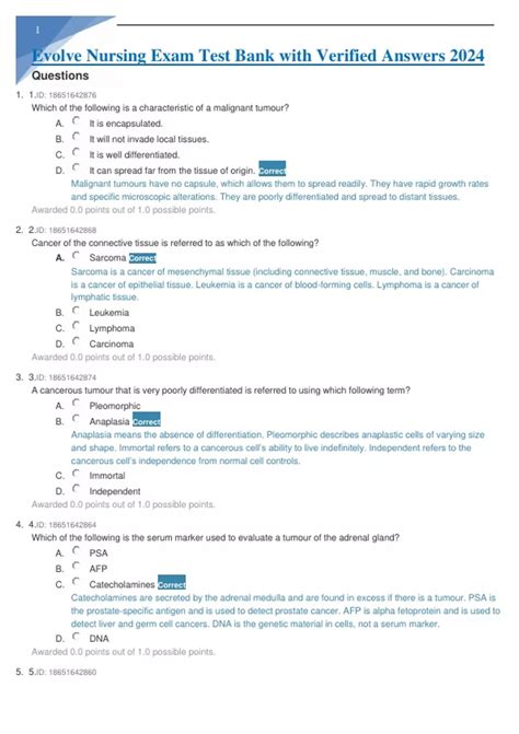 Evolve Test Answers