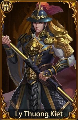 Evony ly thuong kiet. Feb 5, 2023 · Ly Thuong Kiet; Shajar al-Durr; Yodo-dono; These generals are decent options for players, but may not be as powerful as those in the higher tiers. They can still play a valuable role in battles and rallies, but may require more careful consideration and strategy. C Tier. Alexander the Great; Princess Kaguya; Queen Jindeok; Takeda Shingen 
