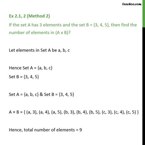 Ex 2 1 2 If Set A Has 3 Elements And B 3 4 5 Find Number