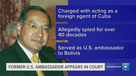 Ex-ambassador charged with serving as secret agent for Cuba’s intelligence services for decades