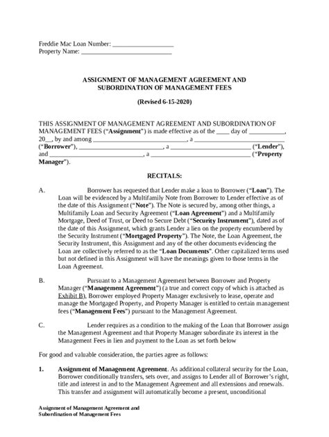 Ex. 10.9 Assignment of Mgmt Agreement - SEC