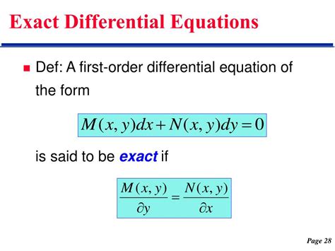 Exact Differential Equation Definition, Condition with Examples