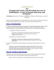 Exaggerated Traits And Breeding Success Answers