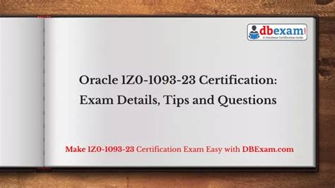 Exam 1Z0-1093-23 Tutorials