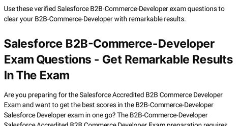 Exam B2B-Commerce-Developer Torrent