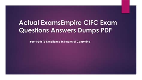 Exam CIFC Dumps