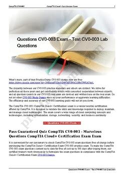 Exam CV0-003 Question