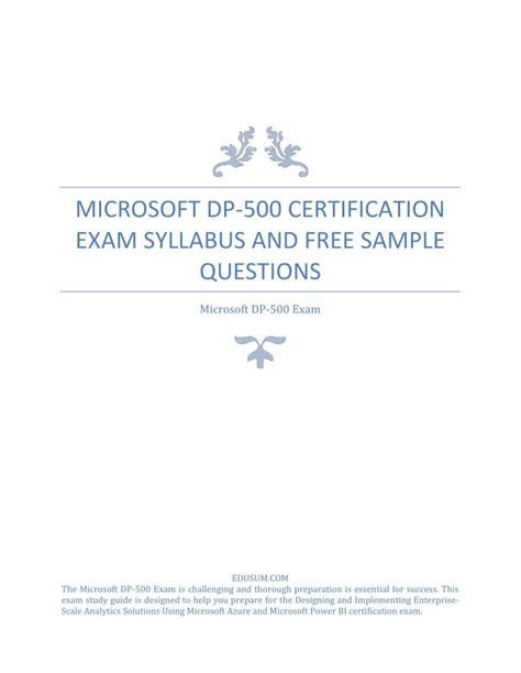 Exam DP-500 Syllabus