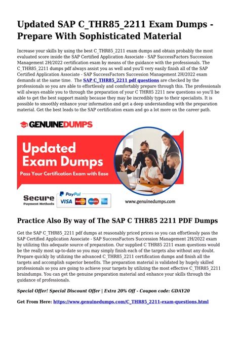 Exam Dumps C-THR85-2011 Provider