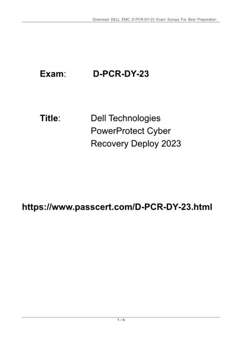 Exam Dumps D-PCR-DY-01 Provider