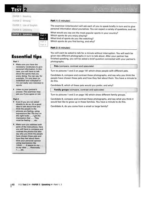 Exam Essentials Fce Answers