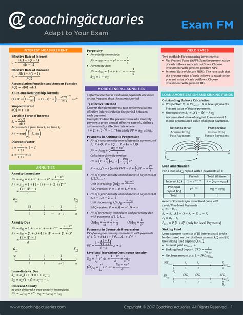 Exam Fm Study Notes