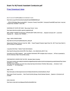 Exam For Nj Transit Assistant Conductor