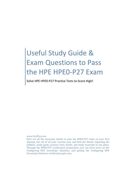Exam HPE0-P27 Introduction