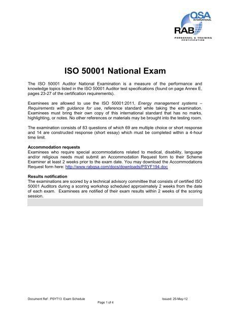 Exam ISO-50001-CLA Format