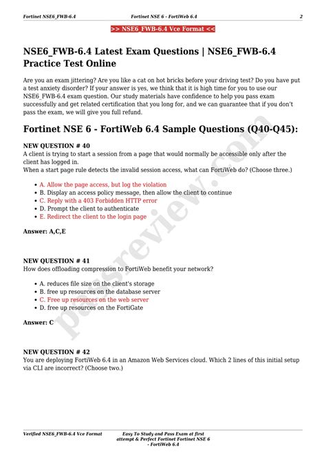 Exam NSE6_FSW-6.4 Vce Format
