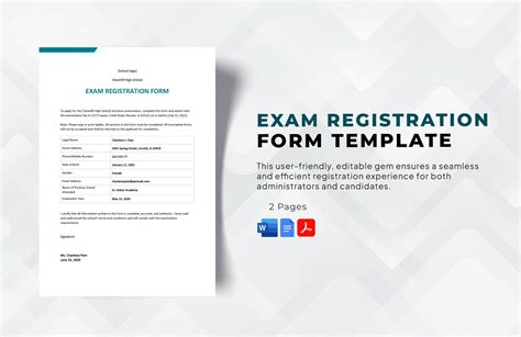 Exam Registration Form Template Download in Word, Google Docs