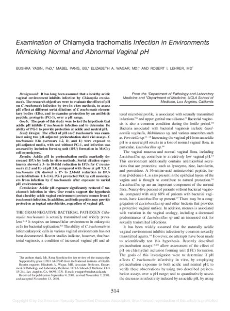 Examination of Chlamydia trachomatis infection in environments …