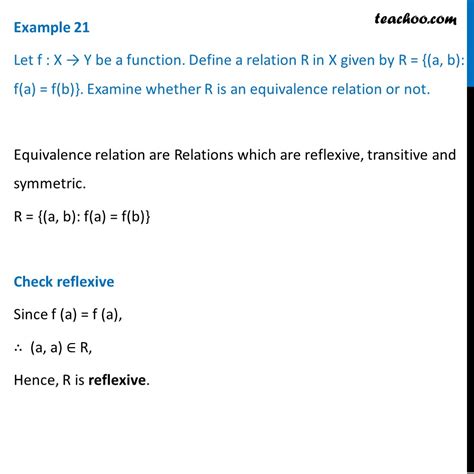 Example 44 Let R A B F A F B Examine Equivalence