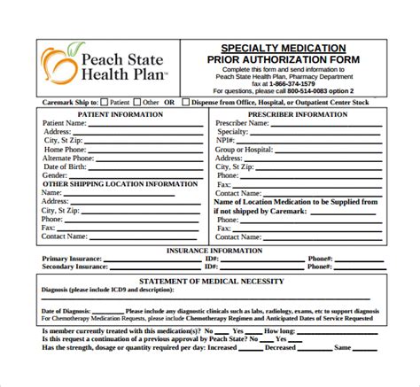 Example Caremark Prior Authorization Form Sample Templates Sample