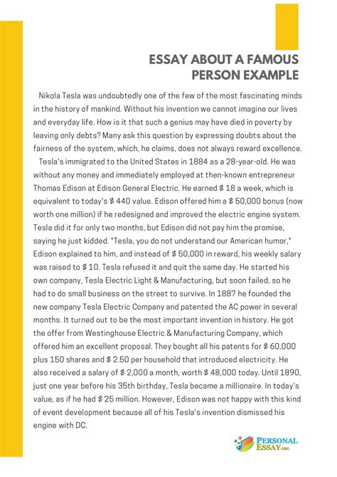 Example Composition Describing A Famous Person