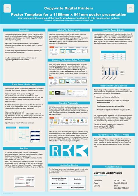 Example Layout For An A1 Poster Presentation Ppt Download