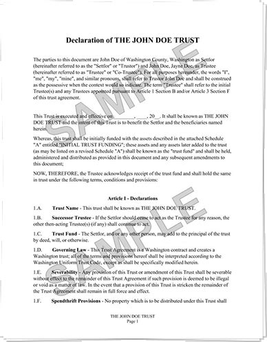 Example Nfa Trust Document