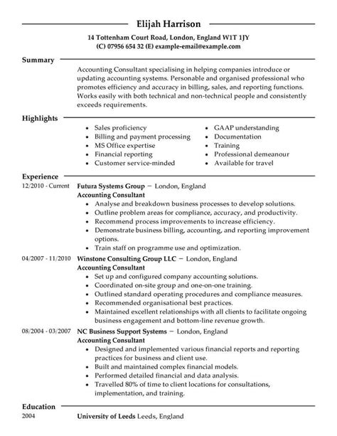 Example Of A Consultant Resume Resume Examples Library