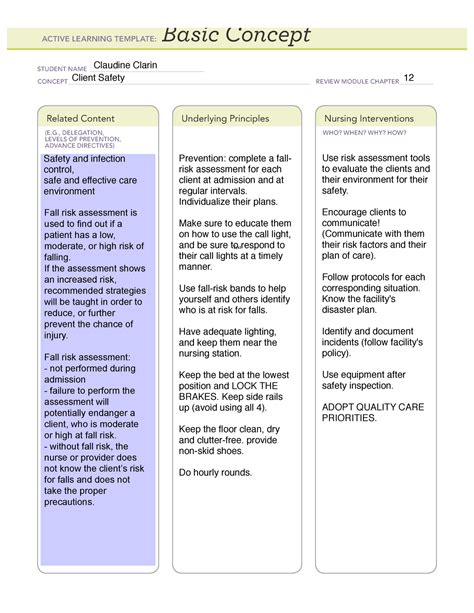 Example Of Ati Basic Concept Template